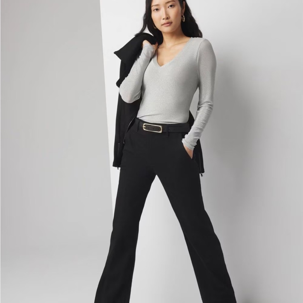 White House Black Market Sparkle Knit Top Lunar Metallic (silver) , Size M, NWT